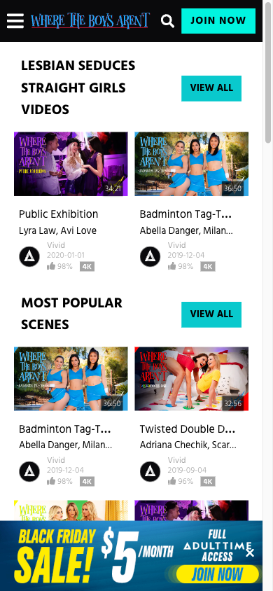 Where the Boys Aren't - Mobile Screenshot